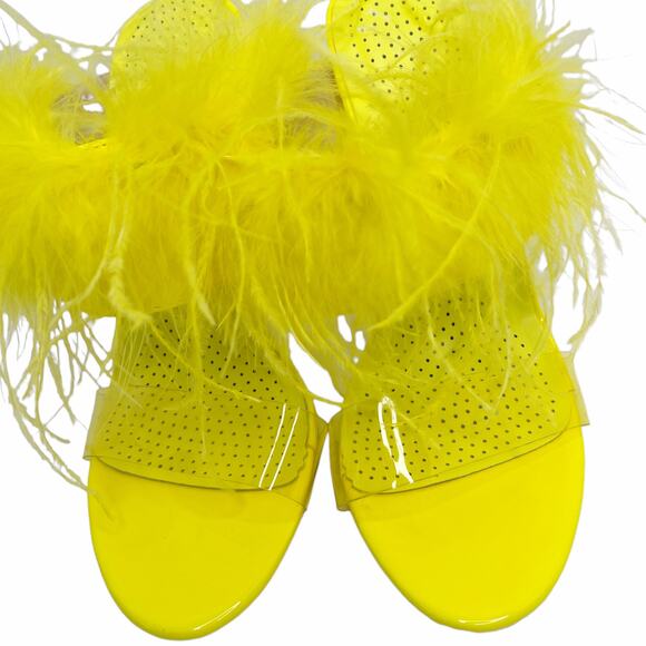 Azalea Wang Stiletto Sandals Neon Yellow Sandals Size 6 - Picture 8 of 9
